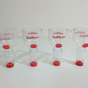 Lot (4) Grand Marnier mini bottle shot glasses